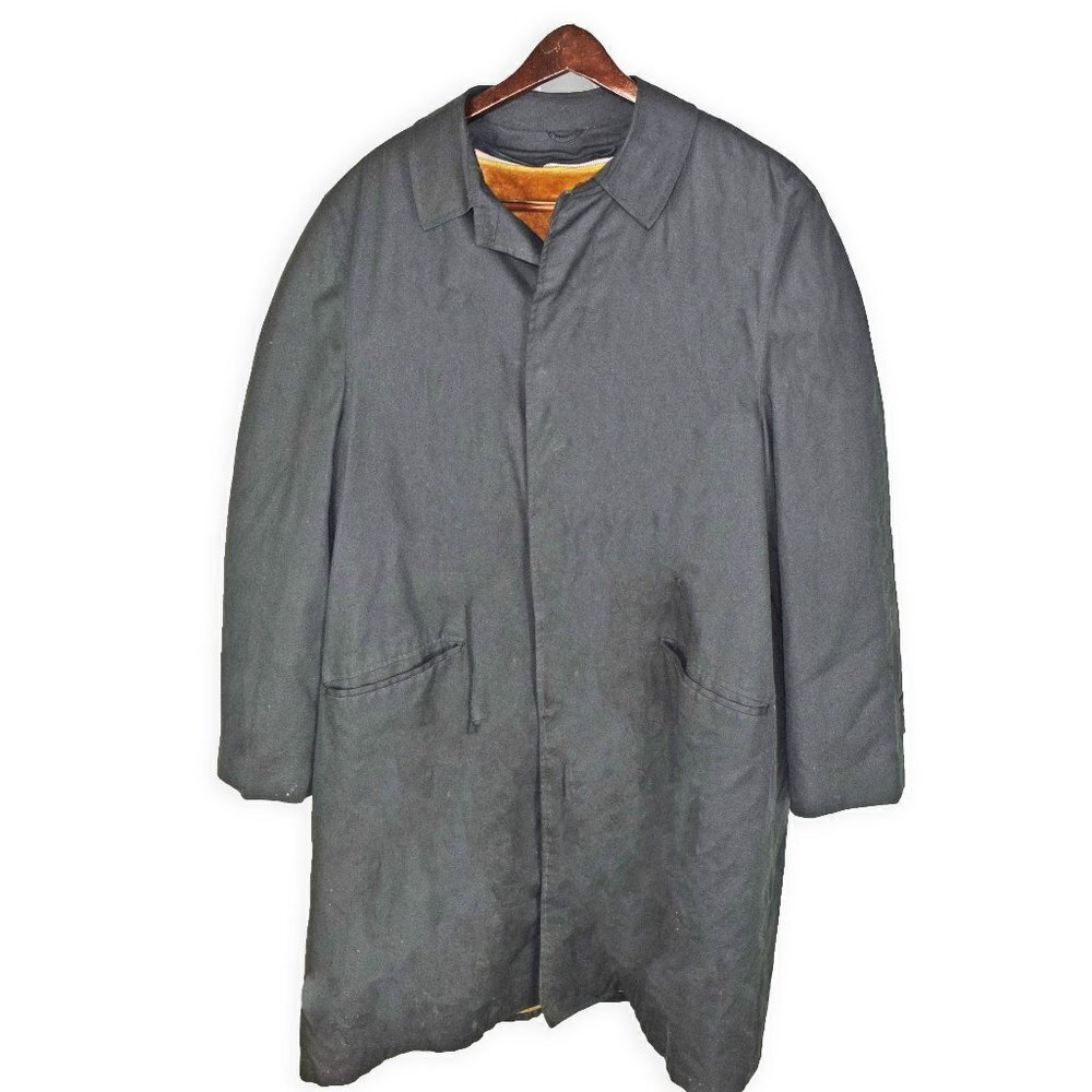Vintage Tack Room Long Black Overcoat Jacket